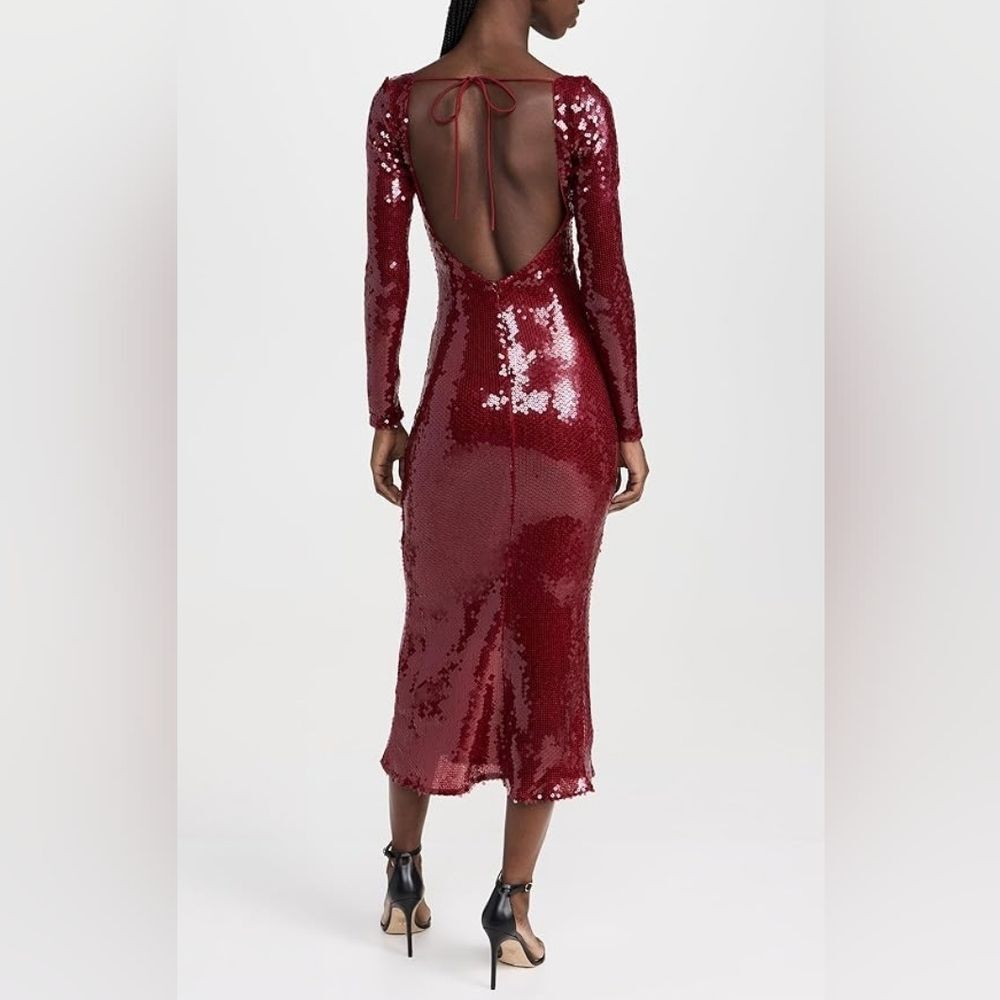 Bardot Verona Midi Maxi Dress Size 12 Red Sequined Dance Party Glam Mobwife Sexy